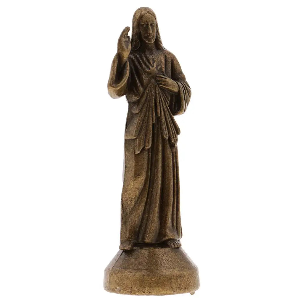 Holy Religious Statue Jesus Alloy Figurine Divine Mercy Ornaments Mini Jesus Figure Holy Religious Figurine Jesus Figurine