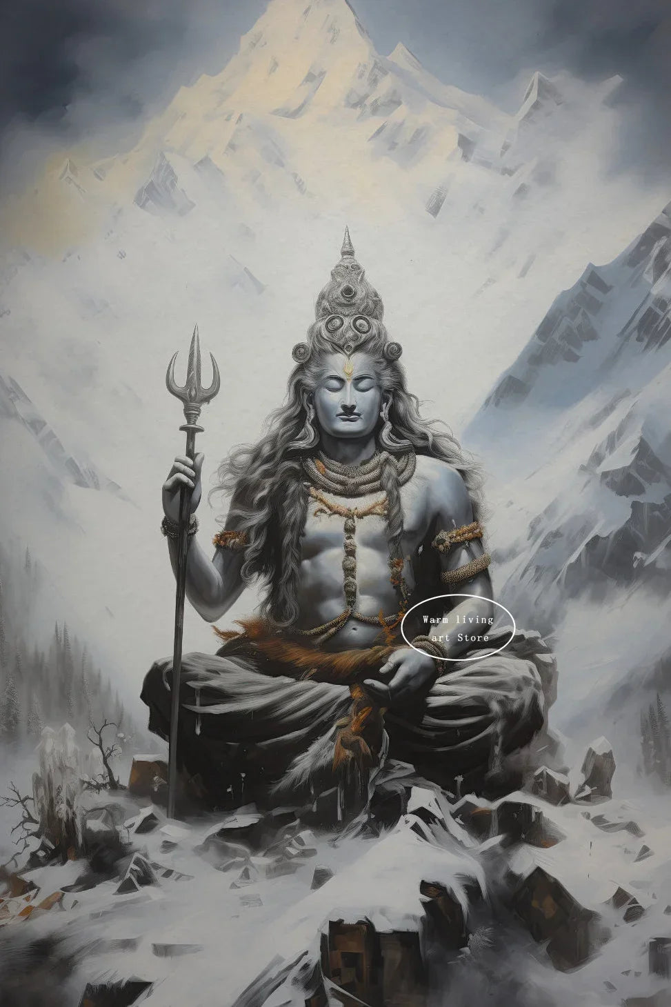 Lakshmi Krishna Buddha Shiva Ganesha Hindu Deity Canvas Wall Art  Spiritual Home Decor Posters  Prints