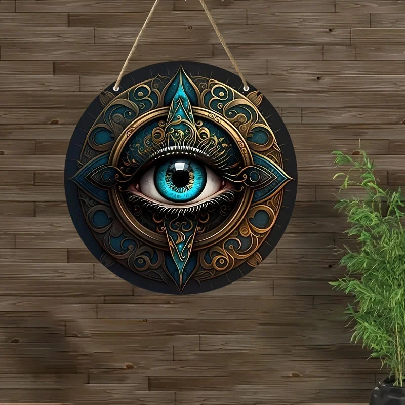 Evil Eye Round Acrylic Sign,Evil Spirit Protection,Oddities Wall Decor,Nostalgic Acrylic Sign,Home,Bar,Garden,Kitchen,Restaurant