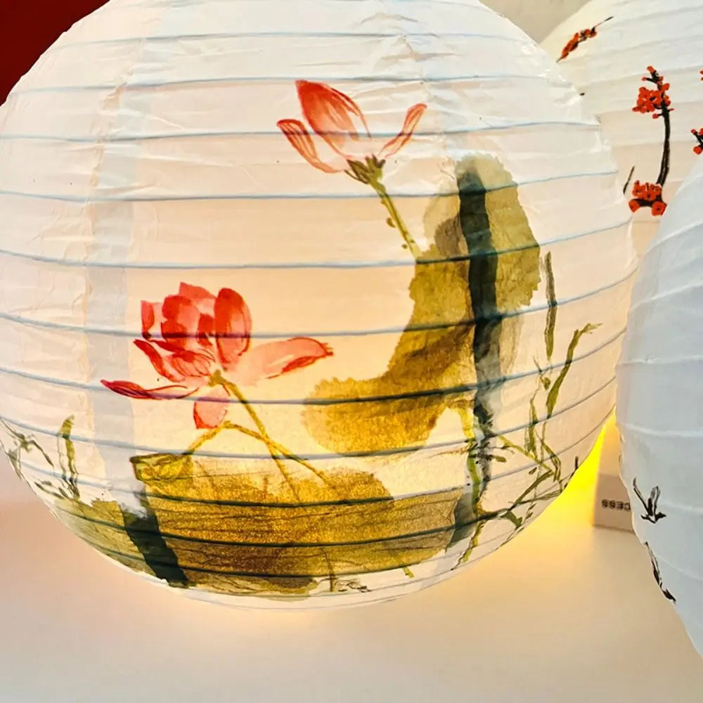 Hanfu matching Mid-autumn Festival National Day Toys Gifts Home Decoration Flower Lantern Round Lamp Lampshade Paper Lantern