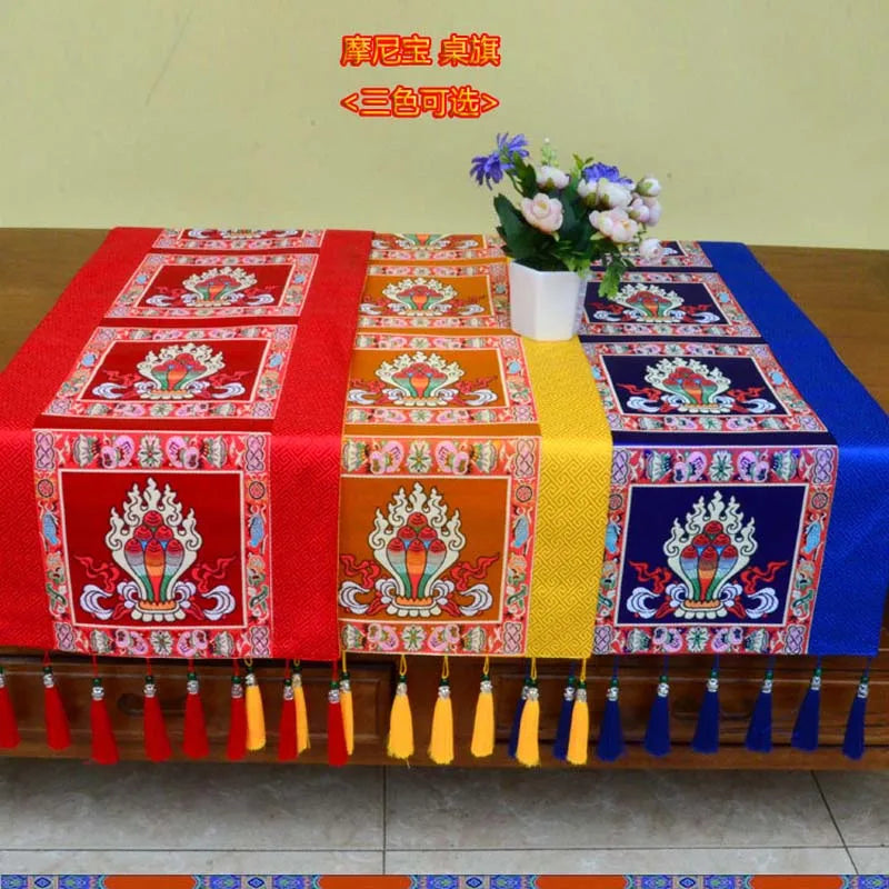 Wholesale Buddhism supply Tibet Nepal family home Temple Auspicious Worship Altar Buddha statue Table cloth mat Cushion
