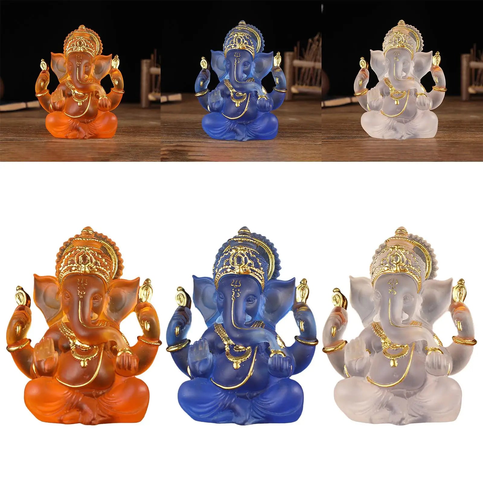 Lord Ganesha Statues- Hindu Elephant God Statue Resin Sculpture Indian Buddha