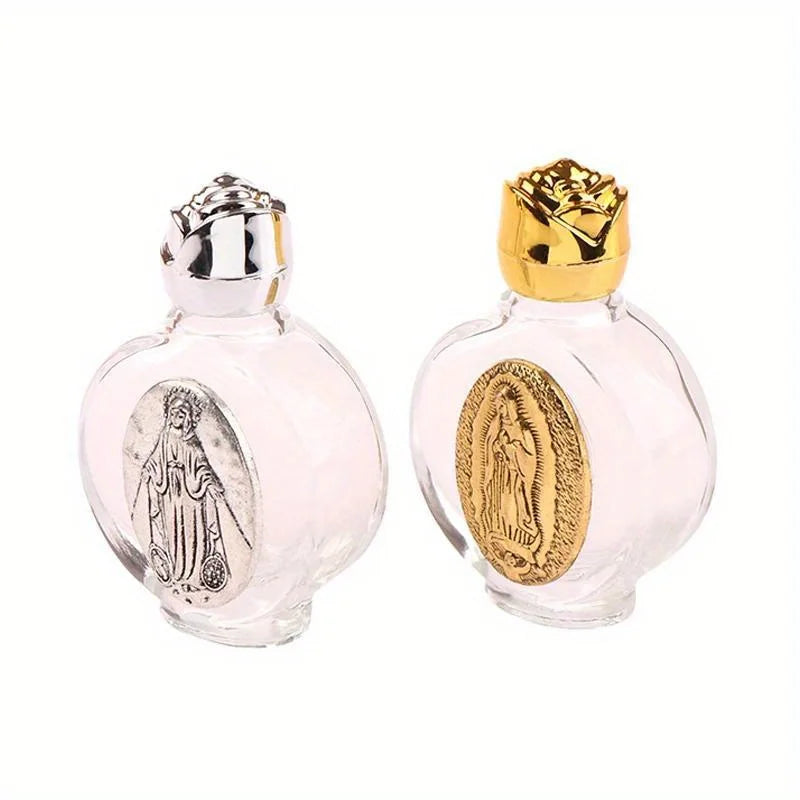 1Pc Holy Water Jesus Bottle Religious Cross Bottle Christian Virgin Sculpture Bottle Holy Water Bottle