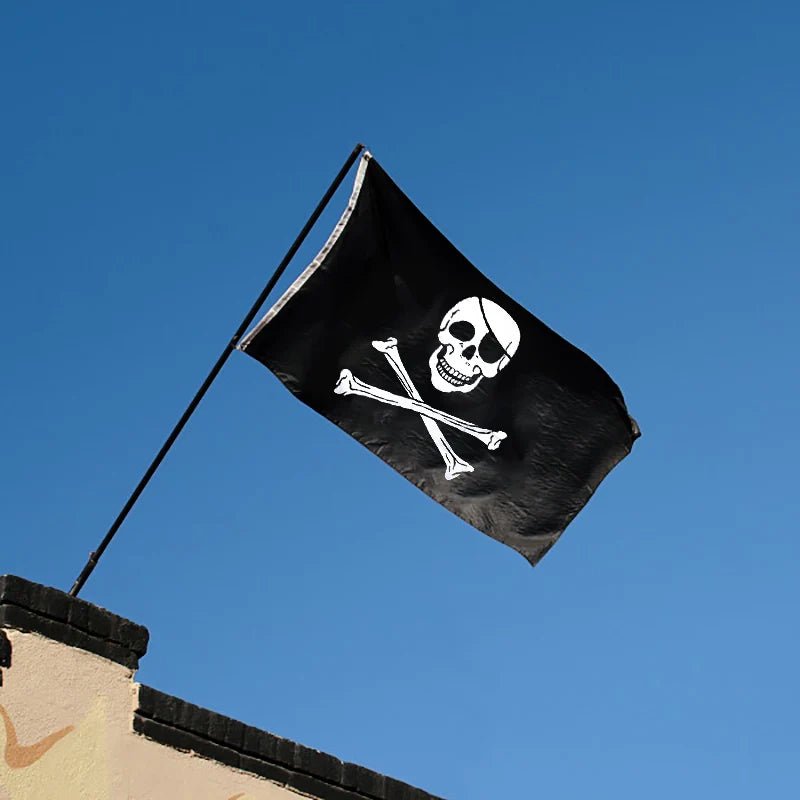 Halloween Pirate Cosplay Party Set Pirate Eye Patches Pirate Flag Skull Print Pirate Captain Costume Cap for Halloween Kids Gift