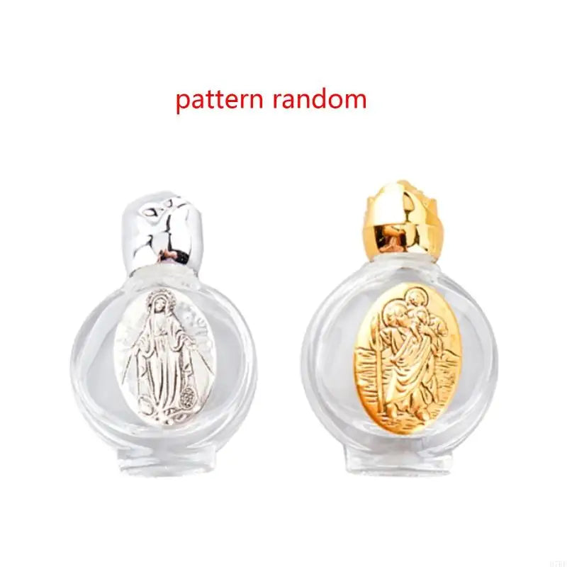 Empty Holy Water Bottle with Lid Clear Glass Praying Supplies for Home Church Christian Baptism Religious Gift Accesso