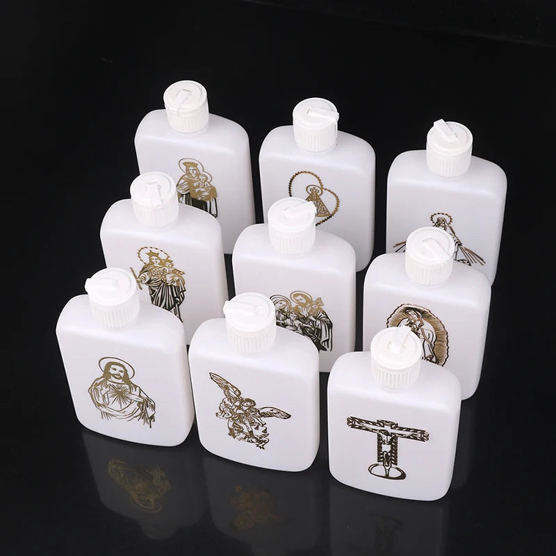 100ml Holy Water Bottles With Screw Lid Plastic Holy Water Container Holy Water Empty Containers With Gold Cross