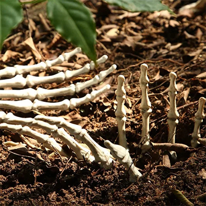 1-6Pair Halloween Skeleton Hand Scary Realistic Hand Bone Skull Decors Party Haunted House Halloween Terror Decoration Props