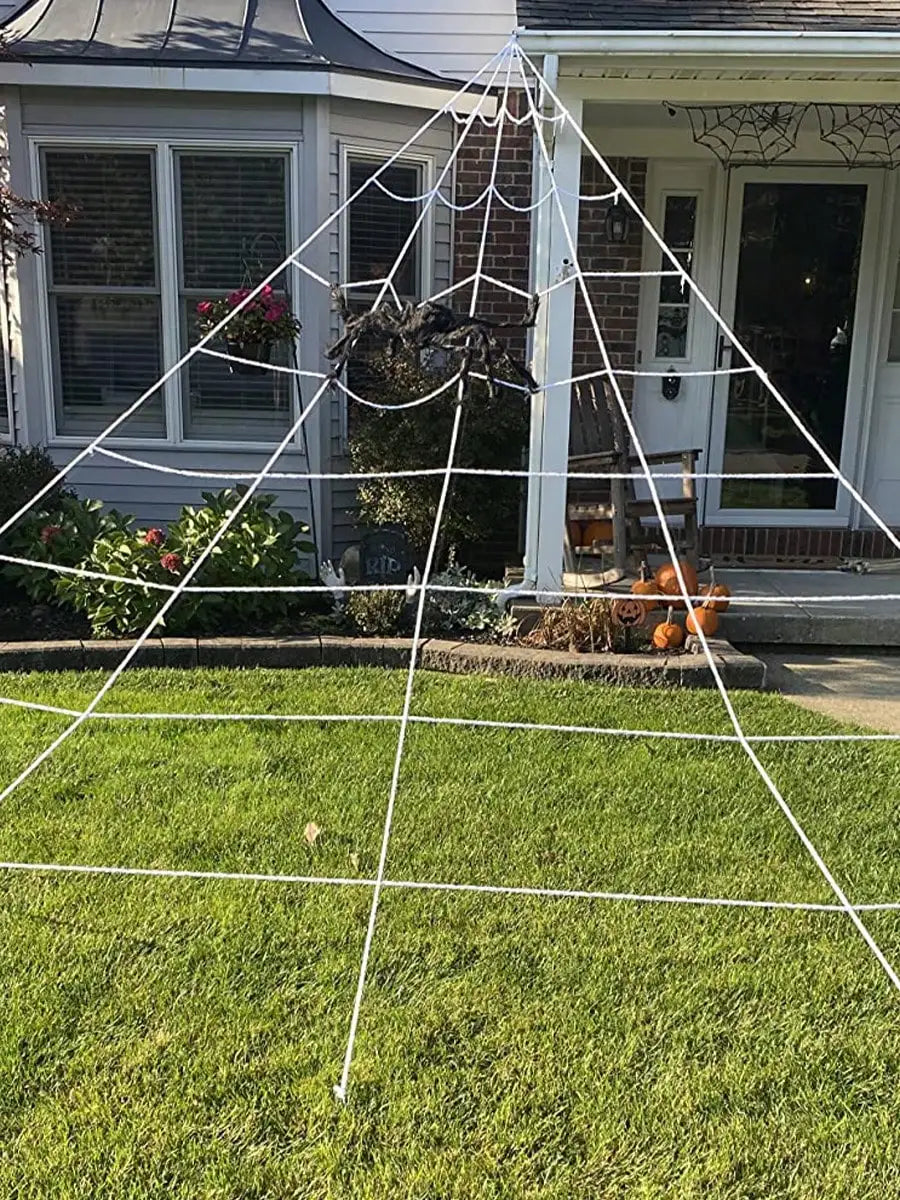 Halloween Decoration Outdoor Triangle Spider Web, Indoor Cleaning Home Yard Party Haunted House Garden Lawn Decorations