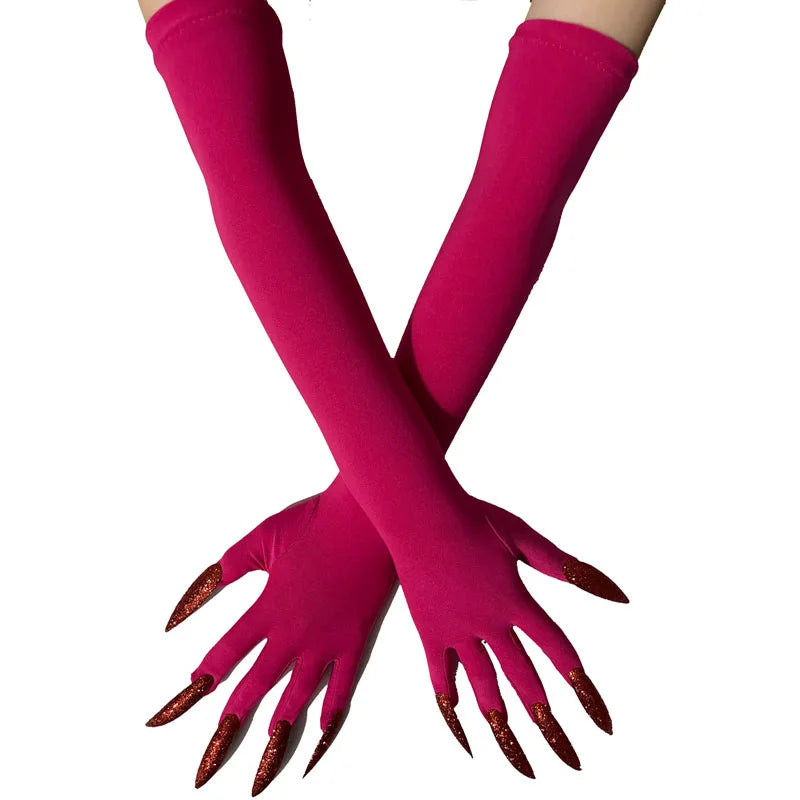 Cool Halloween gloves long ghost claw dress up gloves fashionable red long nails Cosplay Halloween funny gloves A529