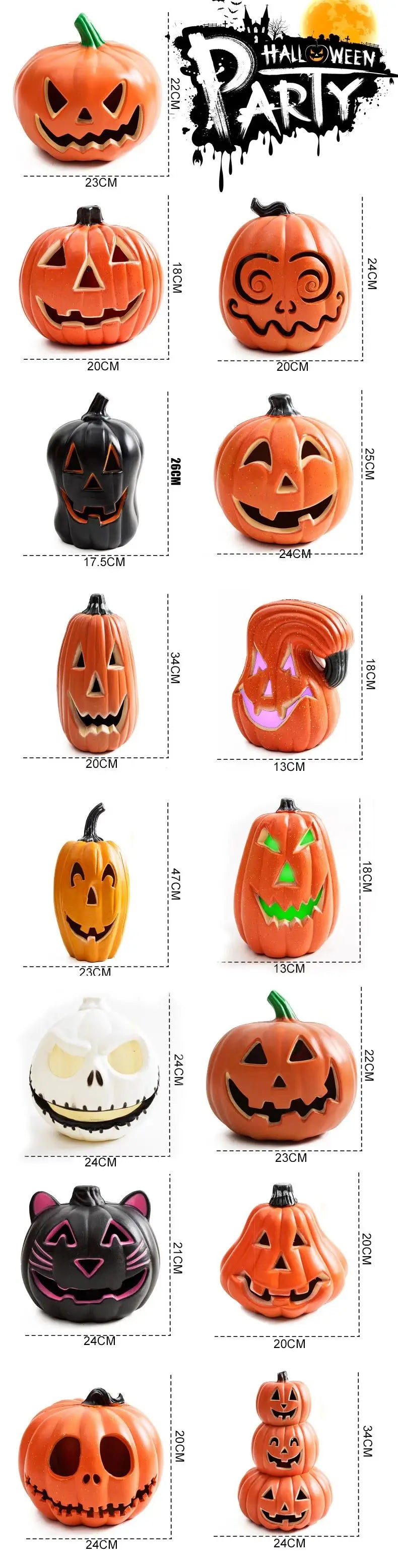 Halloween Decoration Pumpkin Led Lights Festival Accessories Outdoor Yard/garden Decor Horror Party Scream Ghostface Halloween