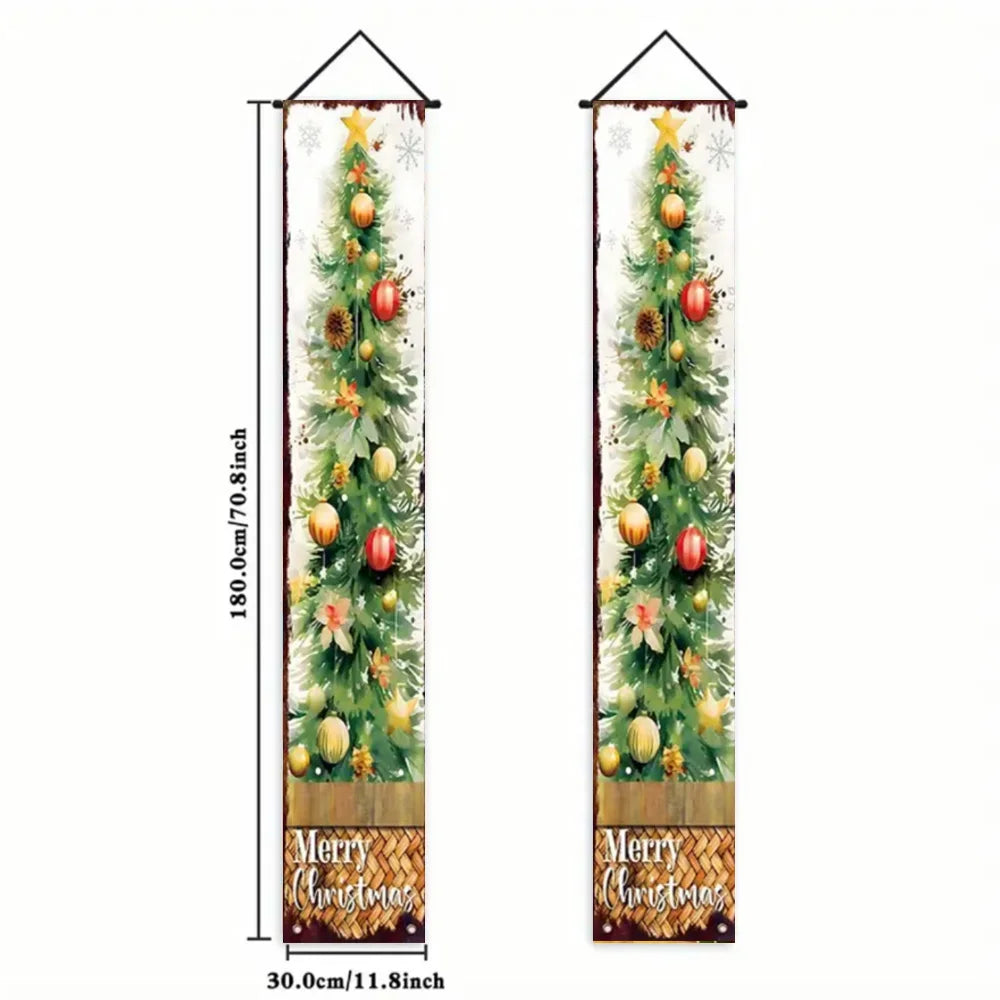 Christmas Hanging DoorBanner Antithetical Couplet Merry Christmas Party Decoration New Year 2026 Christmas Wall Banner Xmas Gift