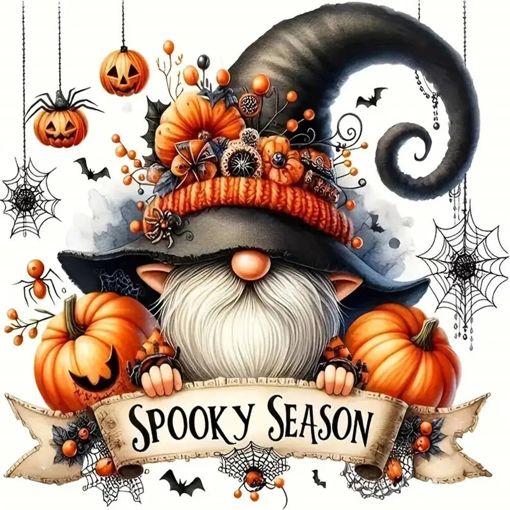 EverShine 5D Diamond Painting Gnome Pumpkin Full Drill Embroidery Dwarf DIY Mosaic Cartoon Portrait Halloween Decorations Gift