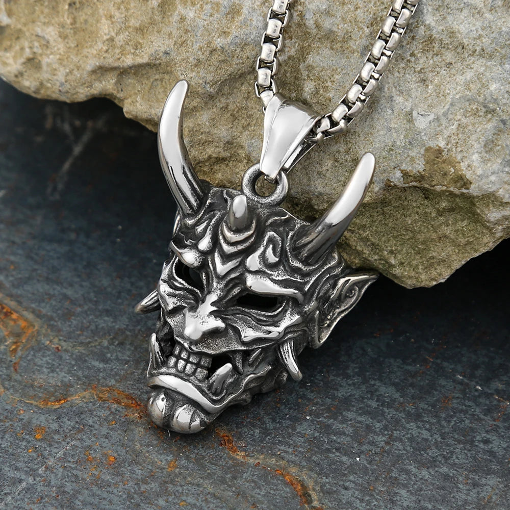 Gothic Hip Hop Skull Pendant Necklaces For Men Stainless Steel Punk Fashion Skeleton Necklace Halloween Jewelry Gifts Wholesale