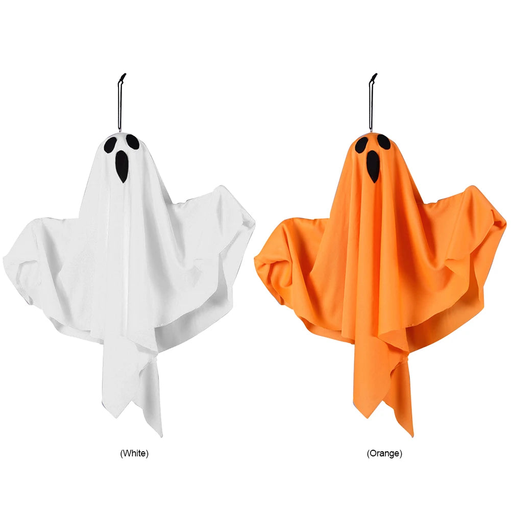 Halloween Glowing White Ghost LED Hanging Ghosts Horror Props with Fairy Light Indoor Outdoor Haunted House Halloween Decoration