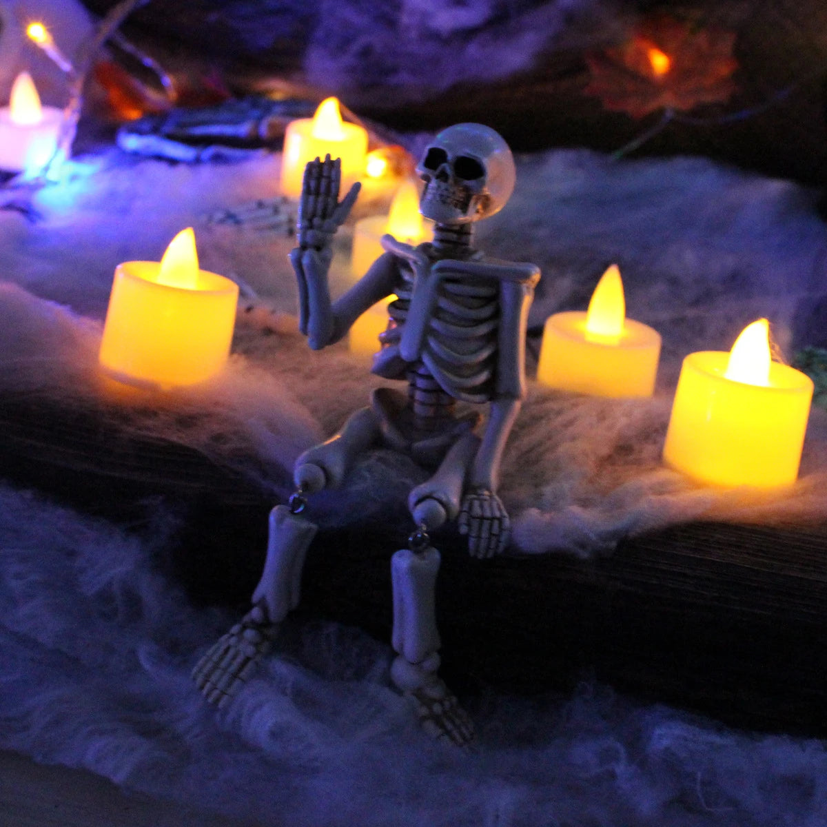 Halloween decorations, waving hands, skull ornaments, resin crafts, ghost festival horror atmosphere, landscaping props