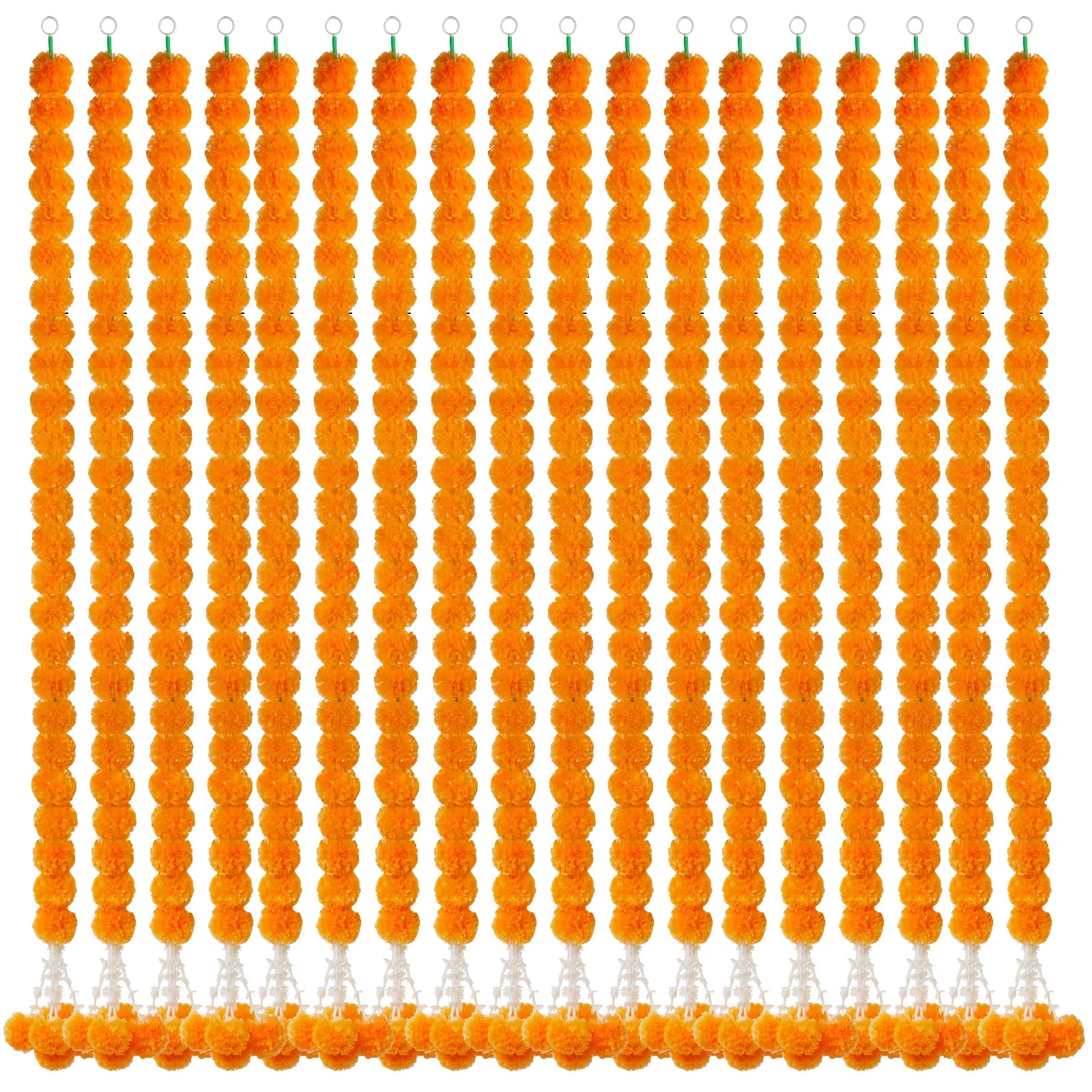 5-50pcs Marigold Flower Garlands Artificial Flower Garland for Indian Décor,Pooja, Diwali, Fiesta Day of The Dead, Mexican Party