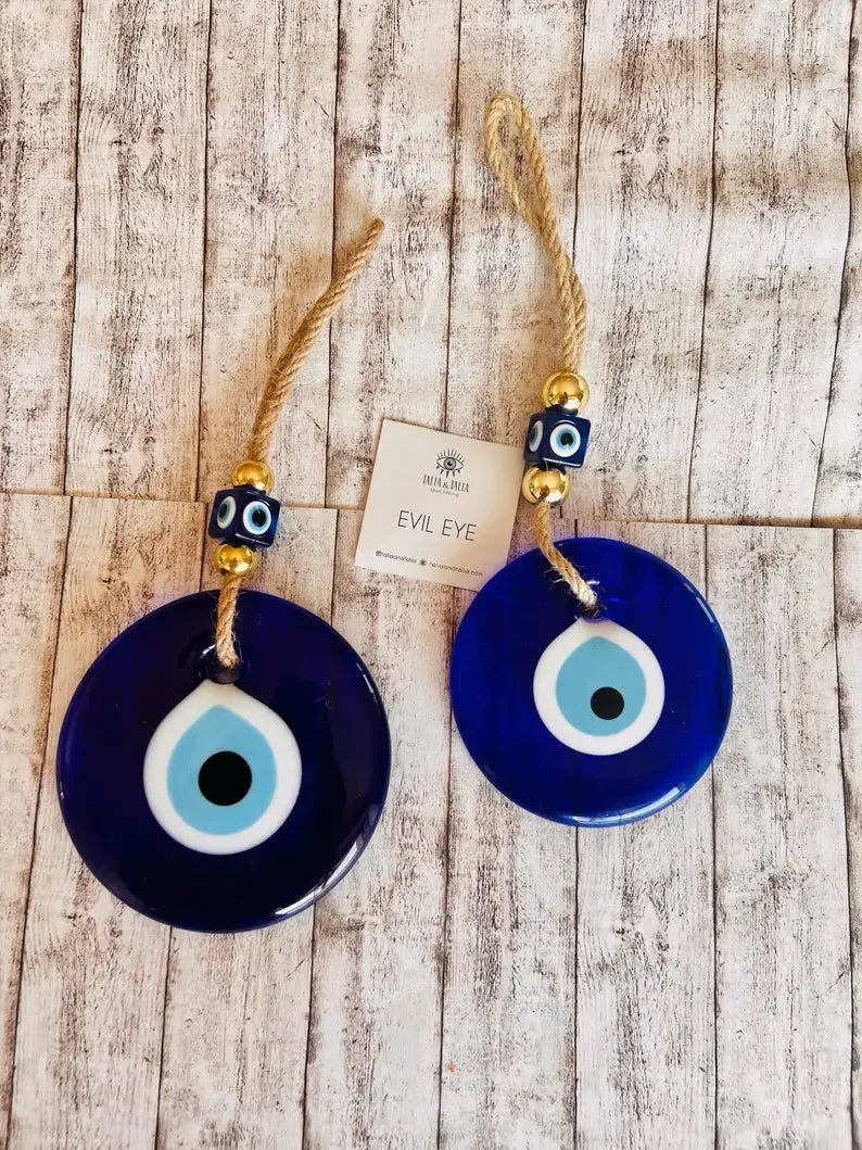 Evil Eye Wall Hanging Glass Blue Eye Wall Charm Home Decor Home Gift Idea House Protection Turkish Evil Eye Gift Wall Decoration