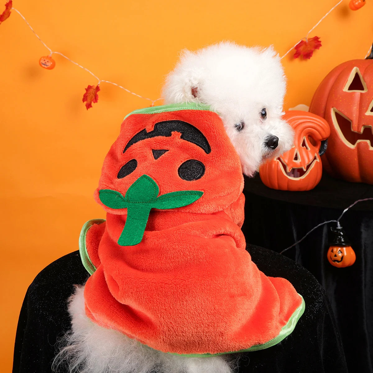 Pet Cute Pumpkin Head Halloween Dress Up Cat Dog Bath Thickened Soft Absorbent Bath Towel