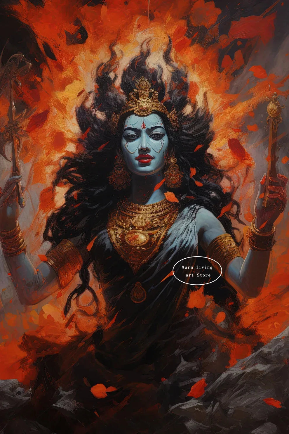 Lakshmi Krishna Buddha Shiva Ganesha Hindu Deity Canvas Wall Art  Spiritual Home Decor Posters  Prints