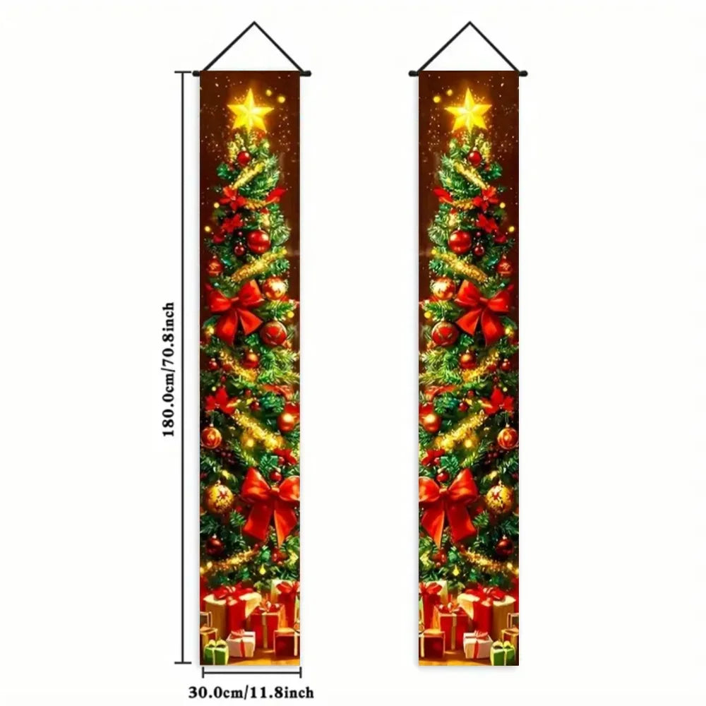 Christmas Hanging DoorBanner Antithetical Couplet Merry Christmas Party Decoration New Year 2026 Christmas Wall Banner Xmas Gift