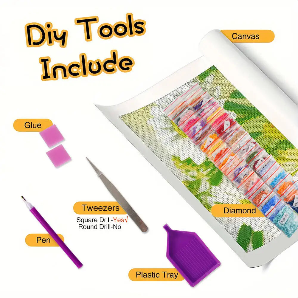 EverShine 5D Diamond Painting Gnome Pumpkin Full Drill Embroidery Dwarf DIY Mosaic Cartoon Portrait Halloween Decorations Gift