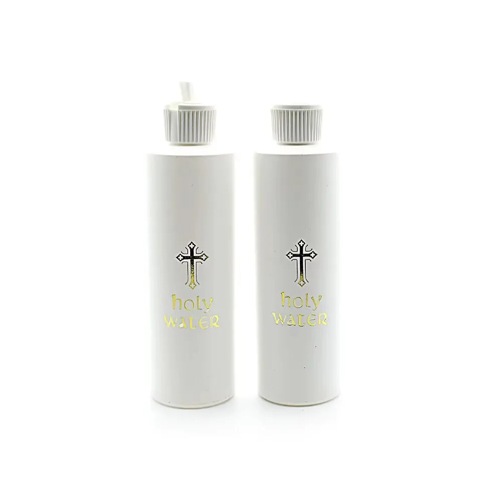 Plastic Holy Water Bottle with Jesus Cross-Catholic&Christian Religious Empty Refillable Container, for Baptism, Church, Prayer