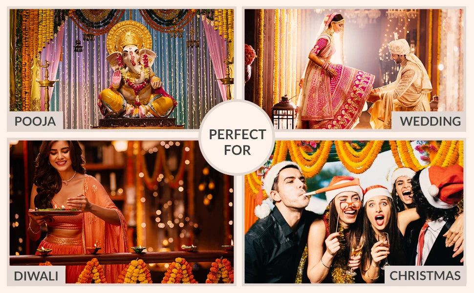 5-50pcs Marigold Garland For Decoration 5 Ft Artificial Flower Garland Mexican Fiesta Day of The Dead/Diwali Pooja Decor/Wedding