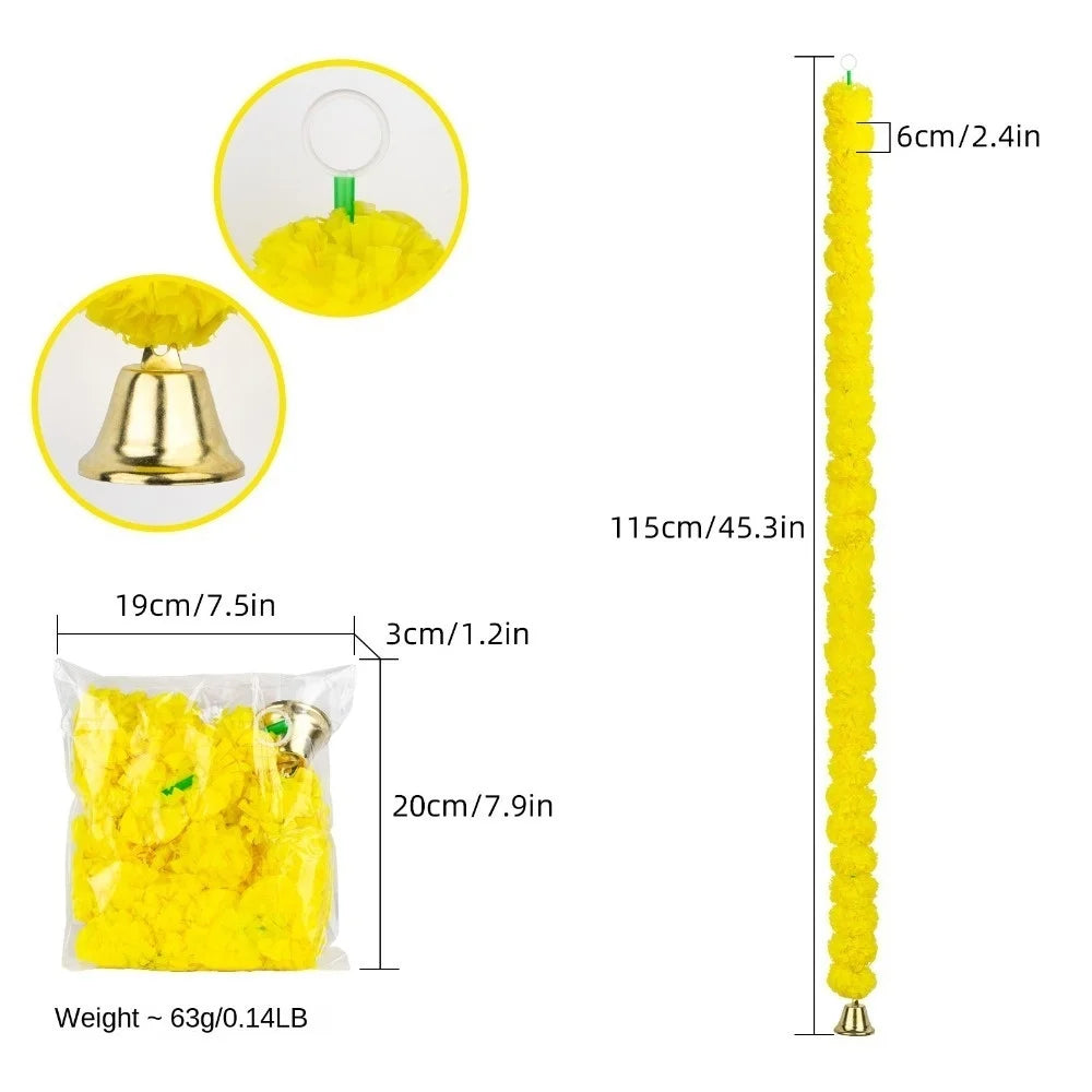 Marigold Garlands Artificial Flower for Indian Decoration Diwali Day of The Dead Halloween Party Festival Wreath Ornament