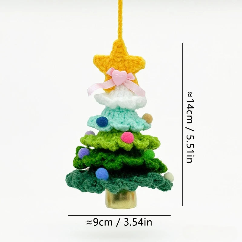 Christmas Tree Car Ornament Christmas Tree Knit Hand-knitted Gift Creative Ornament Home Decoration Christmas Gift Birthday Gift