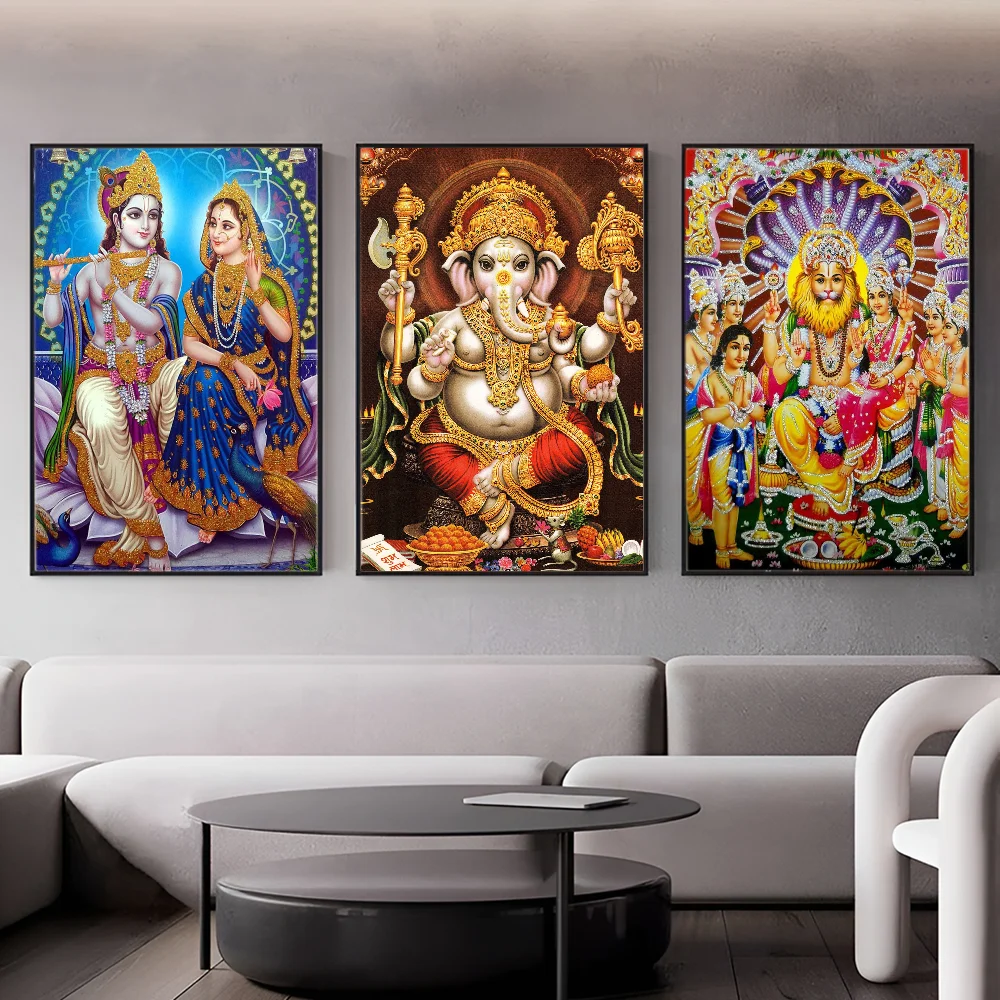 Modern Hindu God Anime Posters Sticky Whitepaper Sticker DIY Room Bar Cafe Kawaii Room Decor