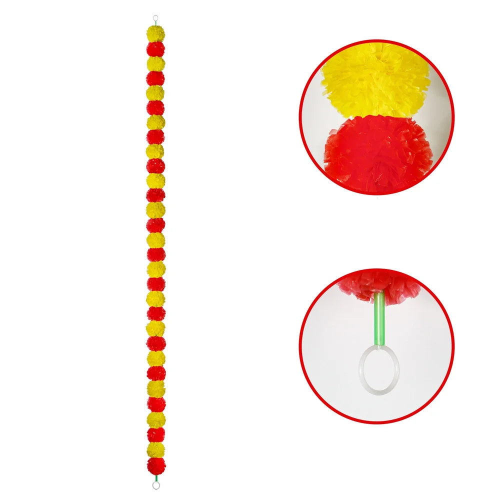 Marigold Garlands Artificial Flower for Indian Decoration Diwali Day of The Dead Halloween Party Festival Wreath Ornament