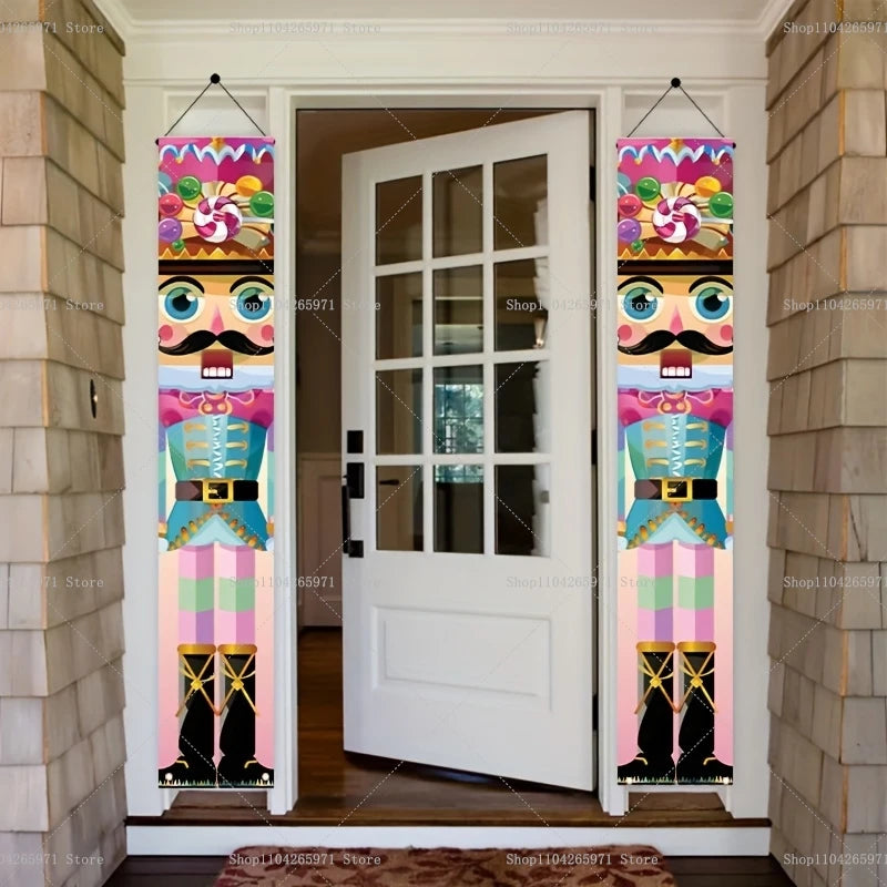 Christmas Hanging Door Nutcracker Soldier Happy Home 2025 Christmas Door Decoration Navidad Notal Noel Ornaments 2026 New