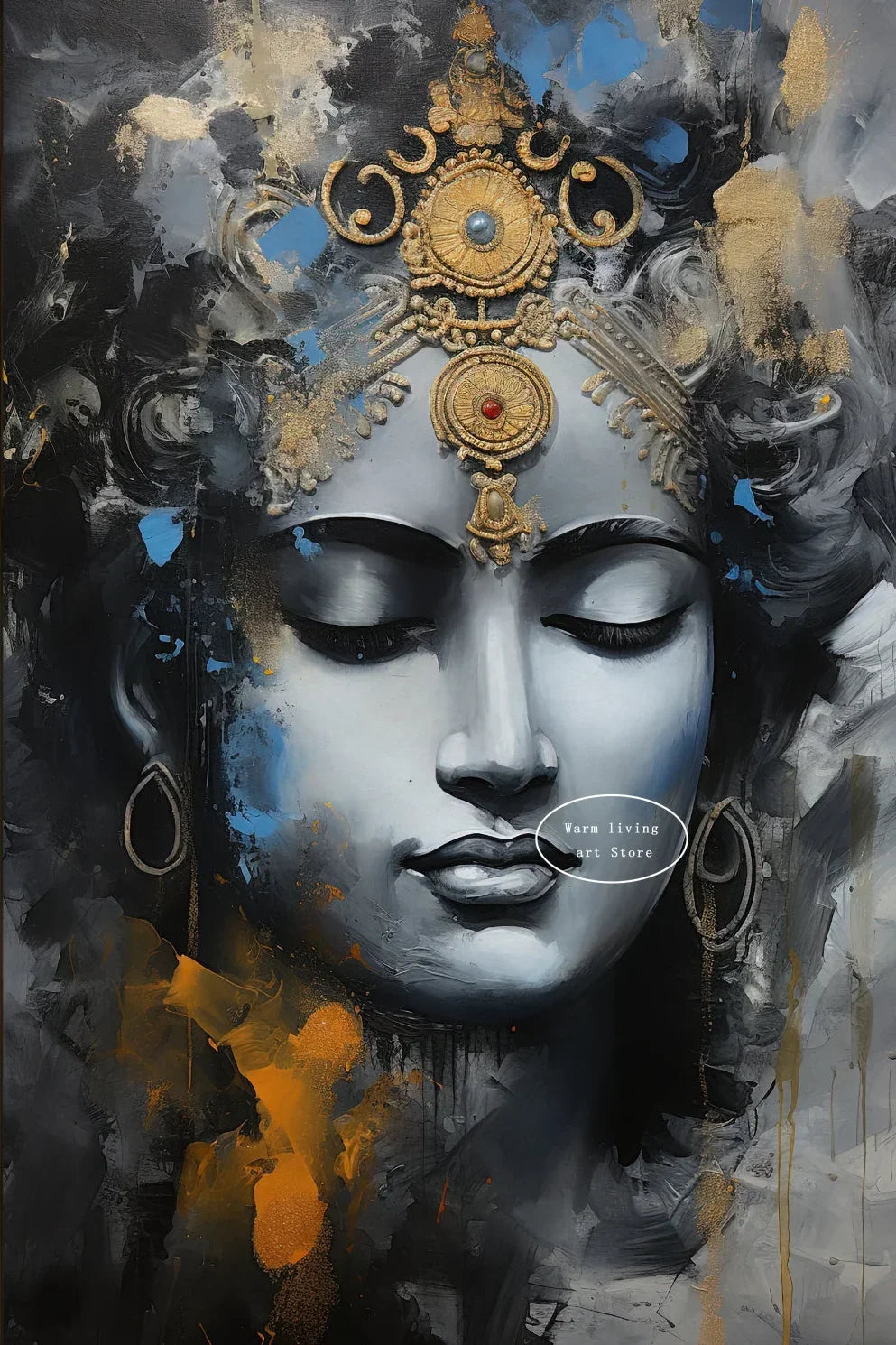 Lakshmi Krishna Buddha Shiva Ganesha Hindu Deity Canvas Wall Art  Spiritual Home Decor Posters  Prints