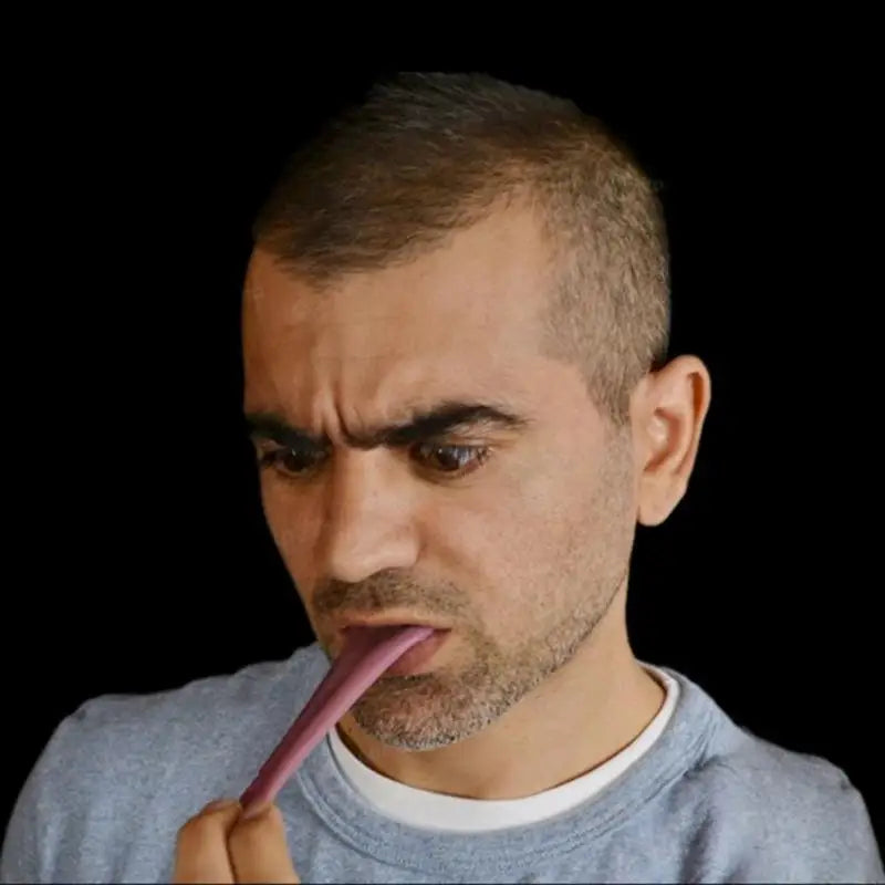 831B False Tongue Horrible Stretchable Tongue Prop Tricks Prank Tongue for Halloween