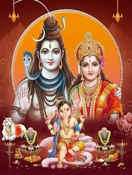 India Hindu God Ganesha Canvas Wall Art  Elephant God Series Religious Temple Print for Living Room Decor