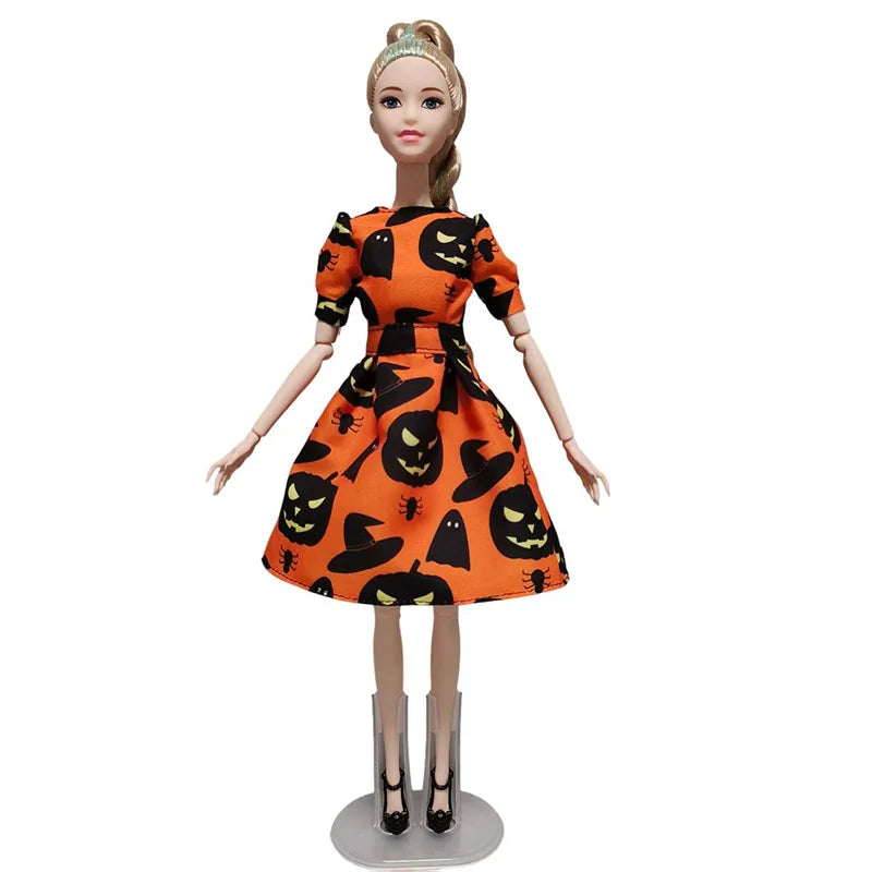 1/6 Doll Cosplay Clothes Halloween dress Witch Cap Belts Bag Broom Outfits for 12inch BJD Doll 30cm Doll Barbi Xinyi FR Doll