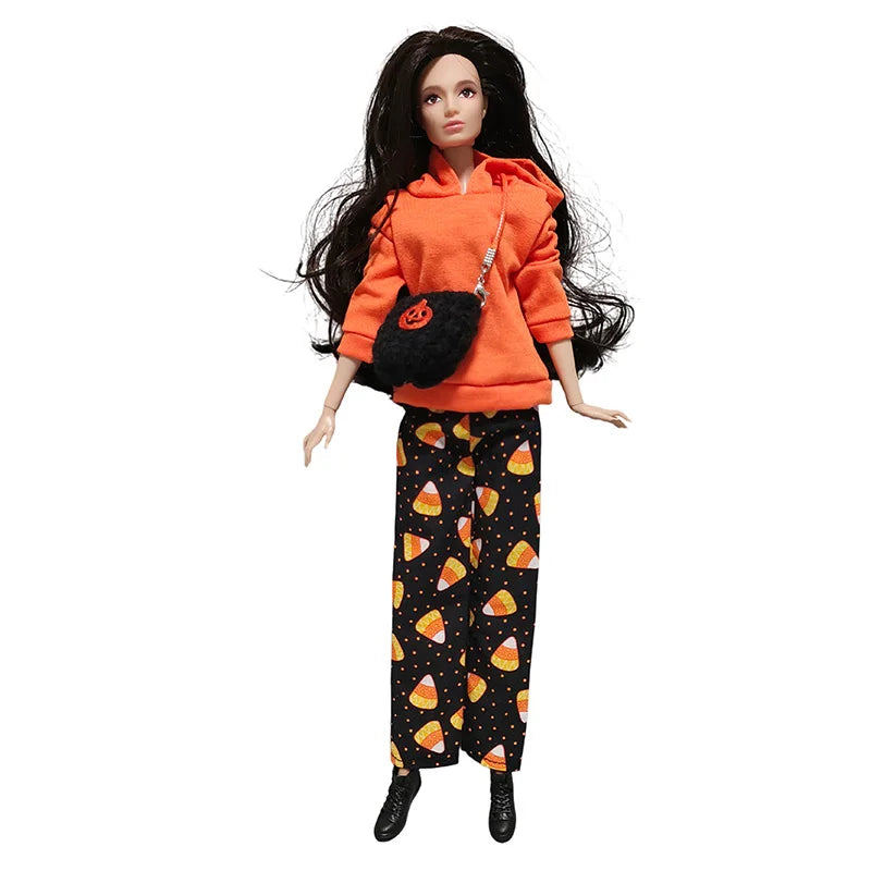 1/6 Doll Cosplay Clothes Halloween dress Witch Cap Belts Bag Broom Outfits for 12inch BJD Doll 30cm Doll Barbi Xinyi FR Doll