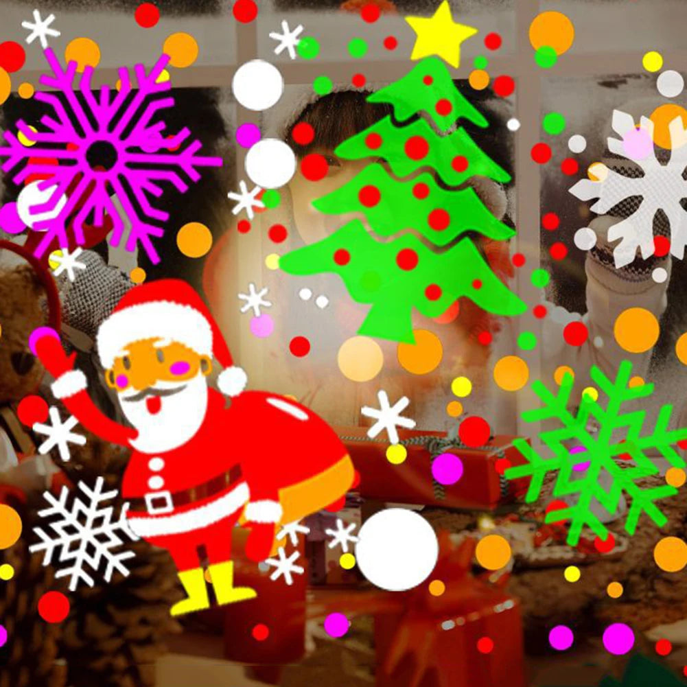 Christmas Window Projector LED Snowflake Snow Elk Laser Projector 16 Patterns Projection Lamp Xmas Party Home Door Decoration