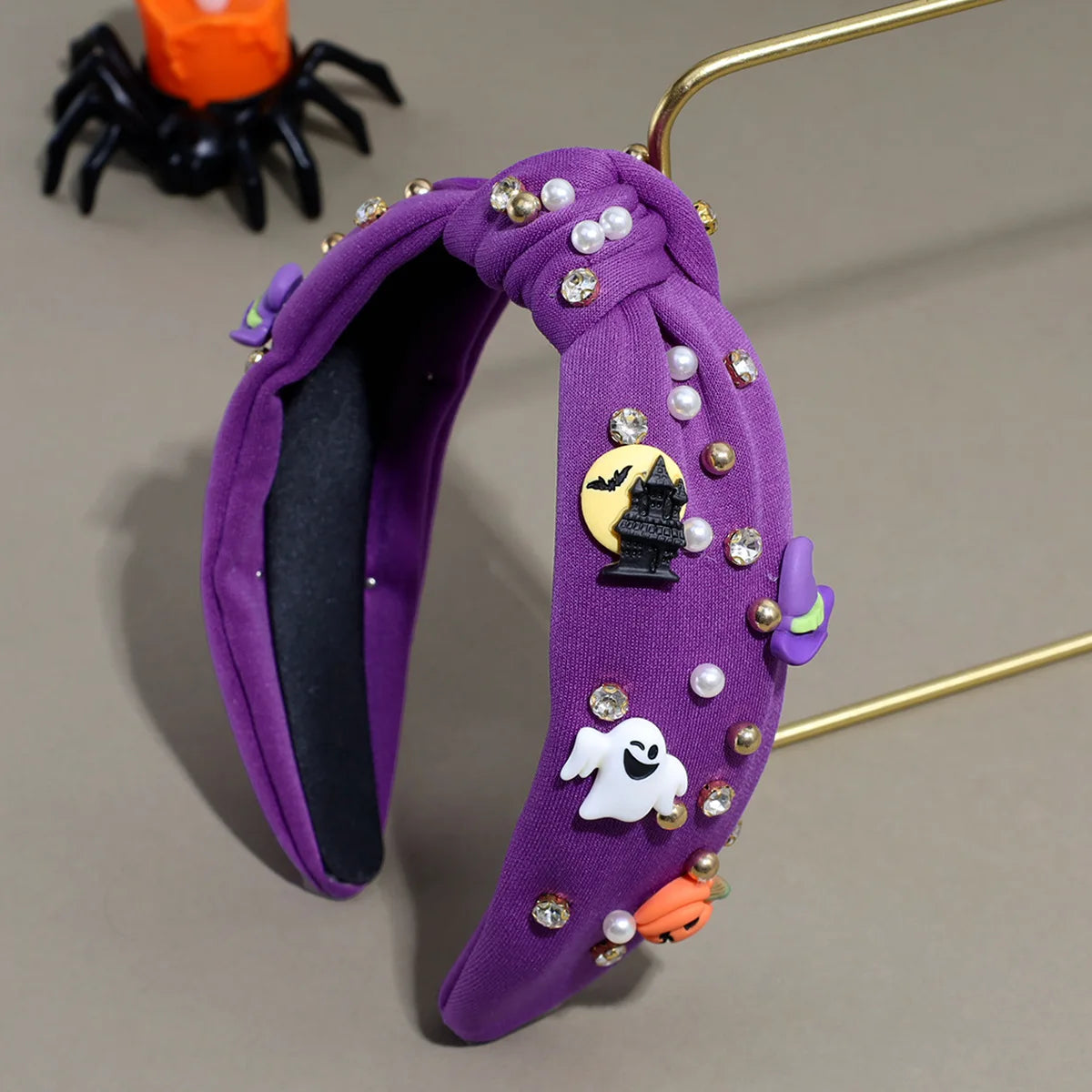 1 Pieces of Halloween Pumpkin Bat Ghost Witch Hat Elements Funny Girls Headbands for Halloween Dress up Gifts for Women