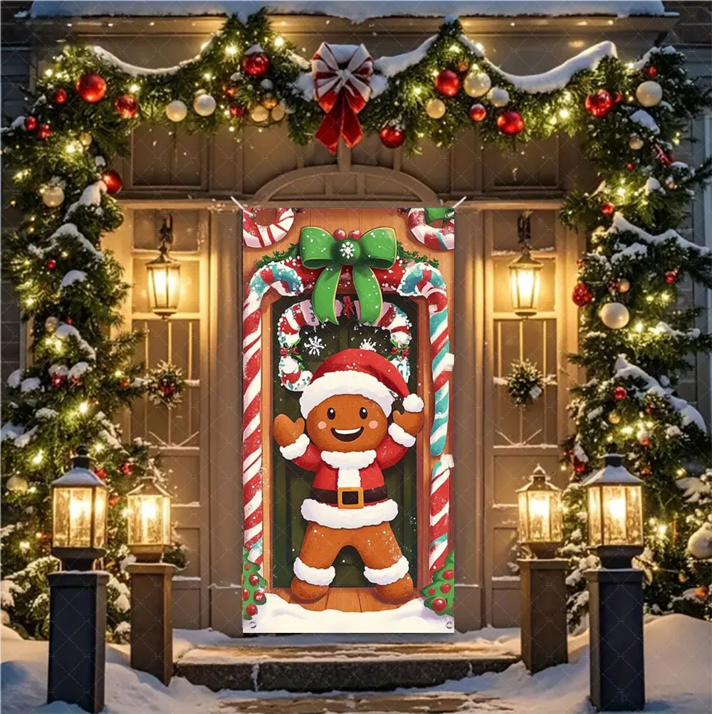 Christmas Hanging DoorBanner Antithetical Couplet Merry Christmas Party Decoration New Year 2026 Christmas Wall Banner Xmas Gift
