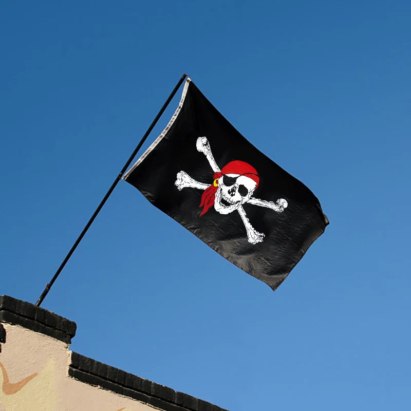 Halloween Pirate Cosplay Party Set Pirate Eye Patches Pirate Flag Skull Print Pirate Captain Costume Cap for Halloween Kids Gift