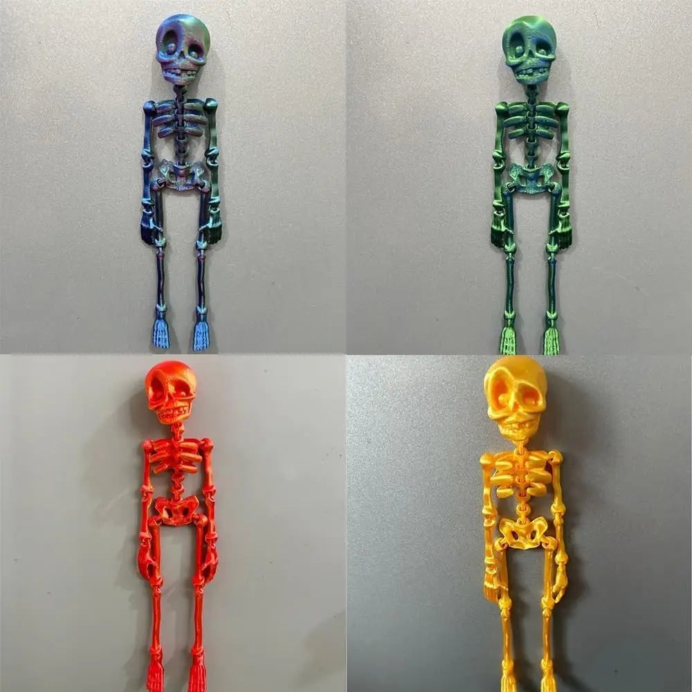 Poseable Skeleton Fridge Magnet Goth Human Skeletons Model with Movable Joints Funny Articulated Fridge Sticker Halloween Decor