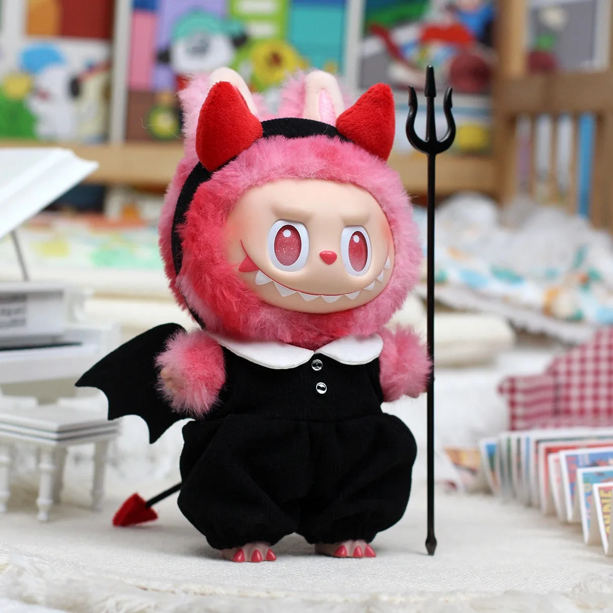 labubu halloween dress up role playing little devil three piece set (no dolls)