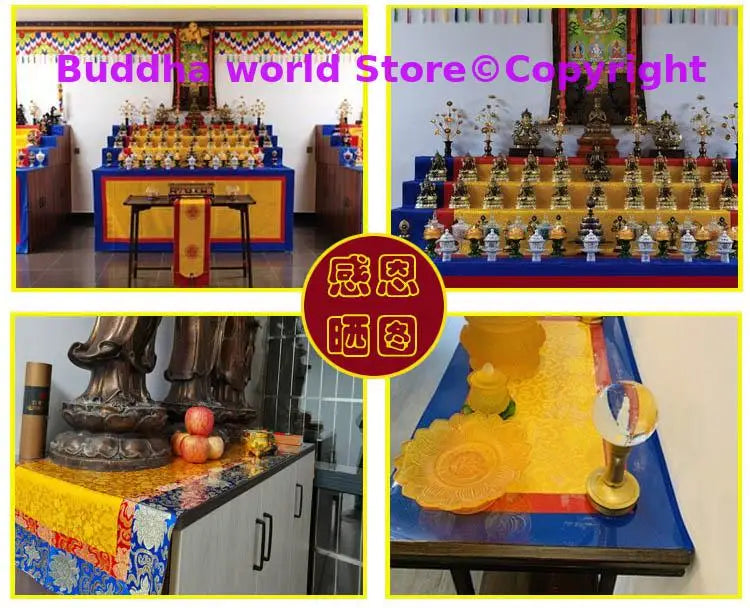 Wholesale Buddhism supply Tibet Nepal family home Temple Auspicious Worship Altar Buddha statue Table cloth mat Cushion