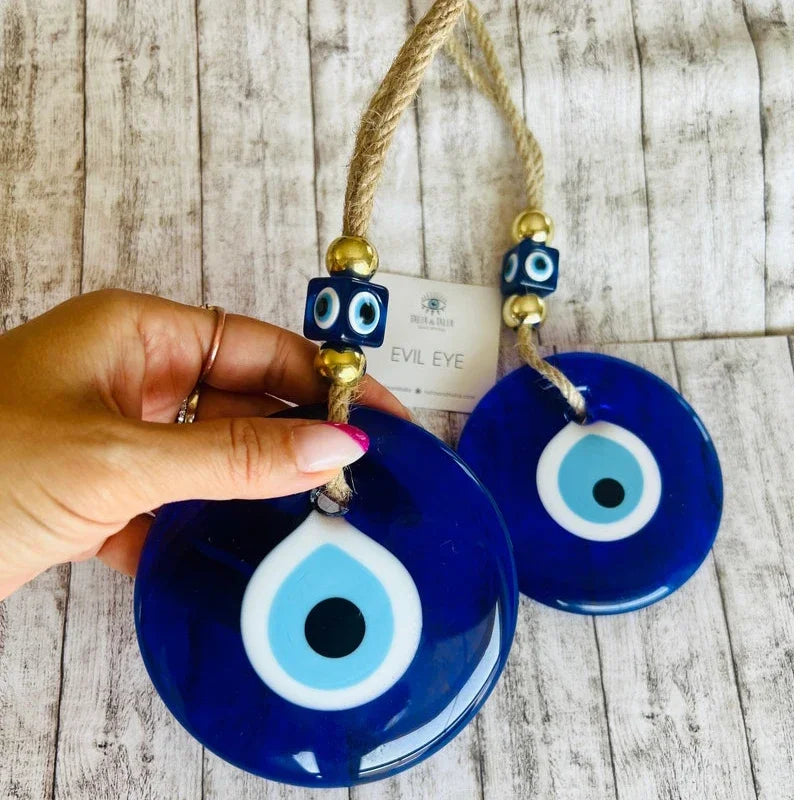 Evil Eye Wall Hanging Glass Blue Eye Wall Charm Home Decor Home Gift Idea House Protection Turkish Evil Eye Gift Wall Decoration