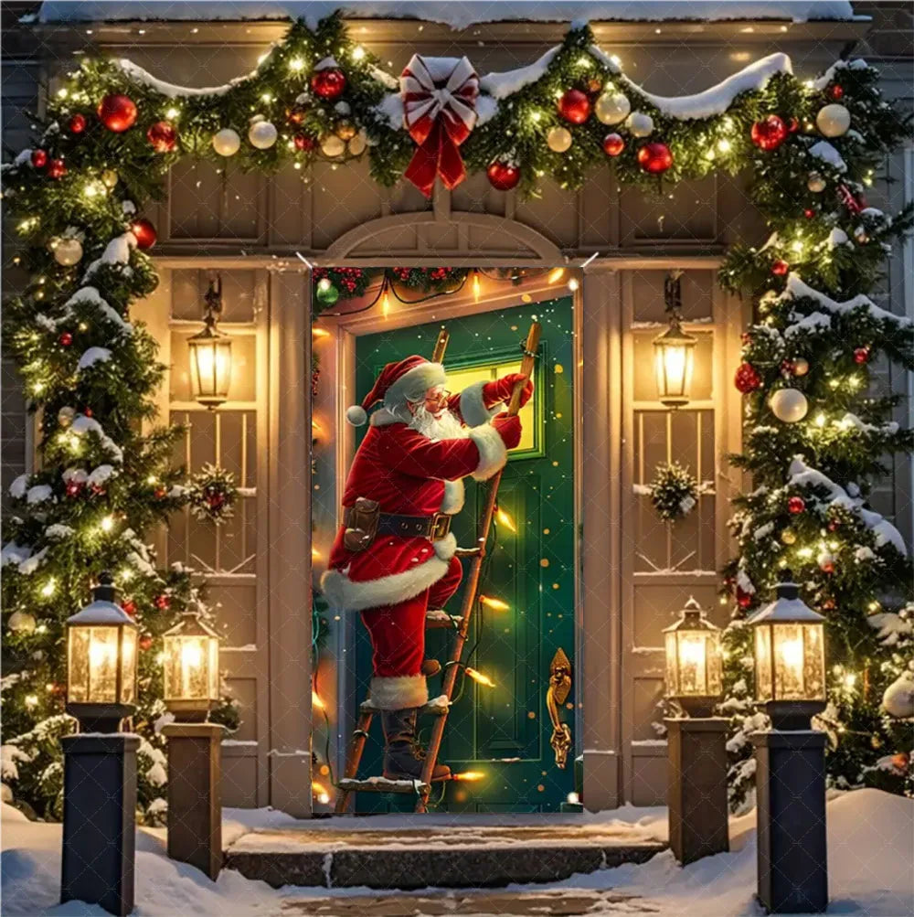 Christmas Hanging DoorBanner Antithetical Couplet Merry Christmas Party Decoration New Year 2026 Christmas Wall Banner Xmas Gift