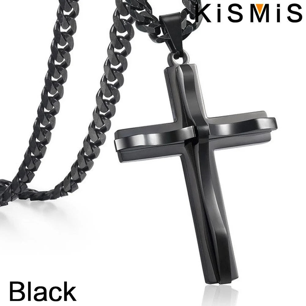 Men's Cross Pendant Necklace Fashion Hip-hop Jewelry Accessories Stylish Design Unique Gift for Him