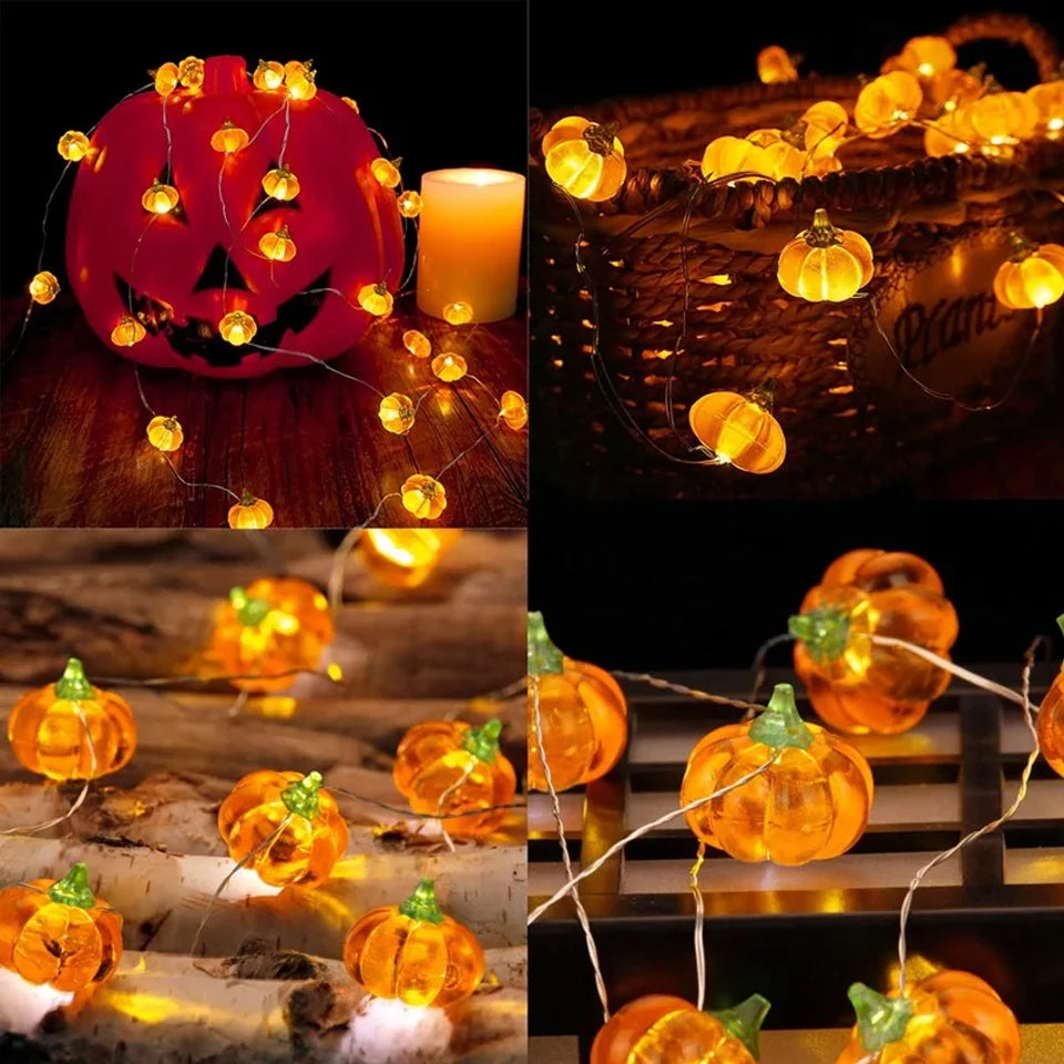 Halloween Cubic Pumpkin String Lights 1/2/3M Warm White Always Bright Event Party Decoration Creative Ambient Lights