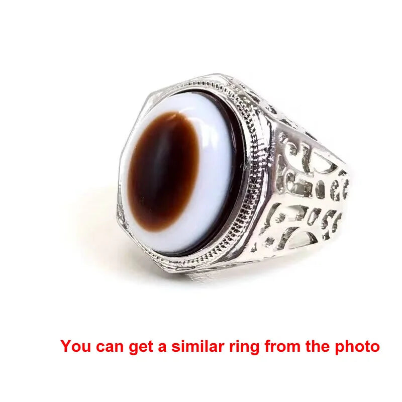 Gothic Evil Eye Ball Design Charm Ring for Men and Women, Crystal opal Jewelry, Punk Finger Accessories, Stainless Steel