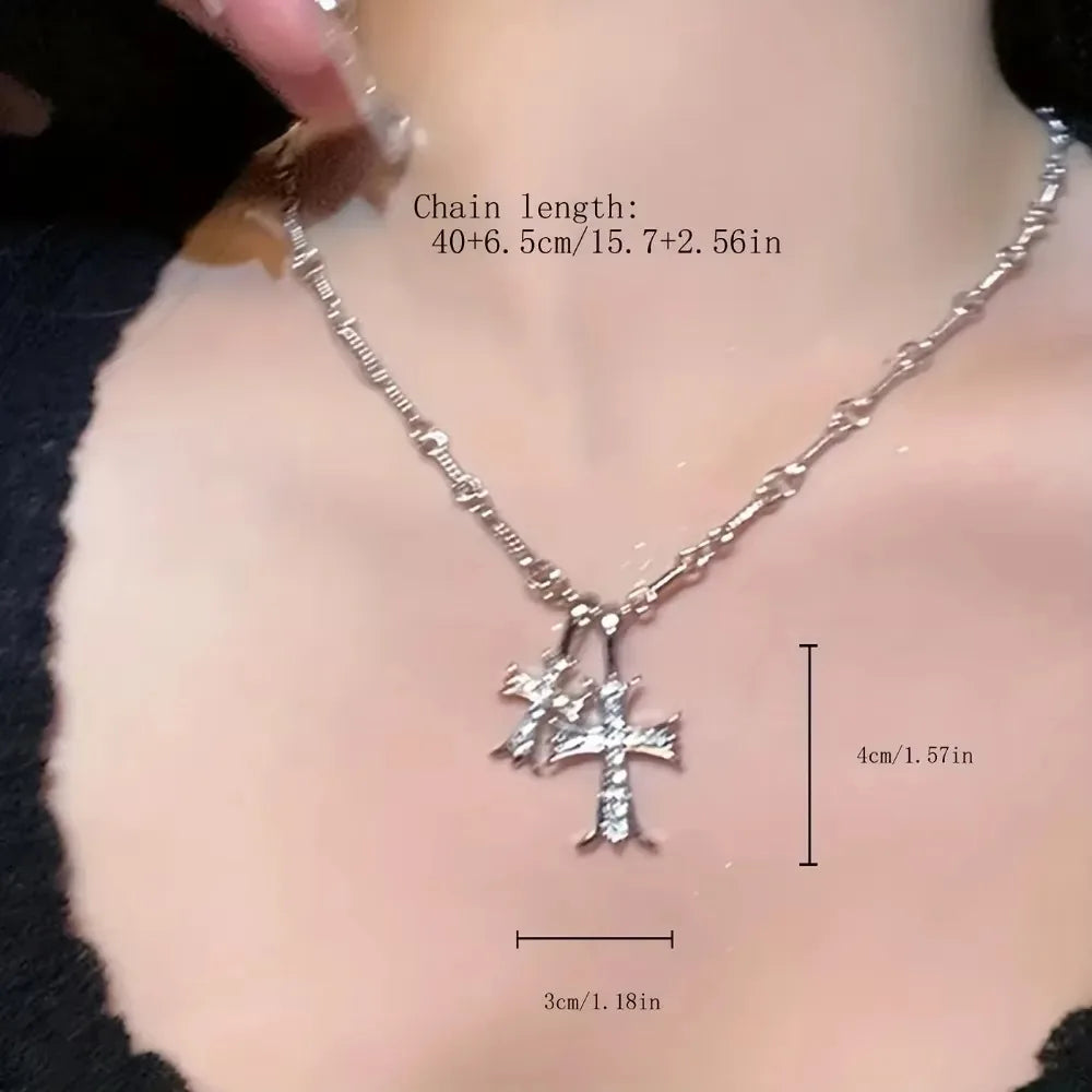 Cross Pendant Necklace Exquisite Trend Necklace, Suitable Women's Jewelry Gifts